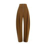 Ferragamo Brown Wool Oves Aries Casual Pants