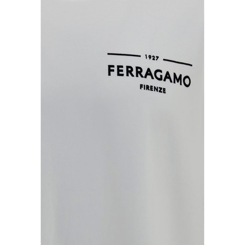 Ferragamo White Cotton T-Shirt - Élégance Minimaliste