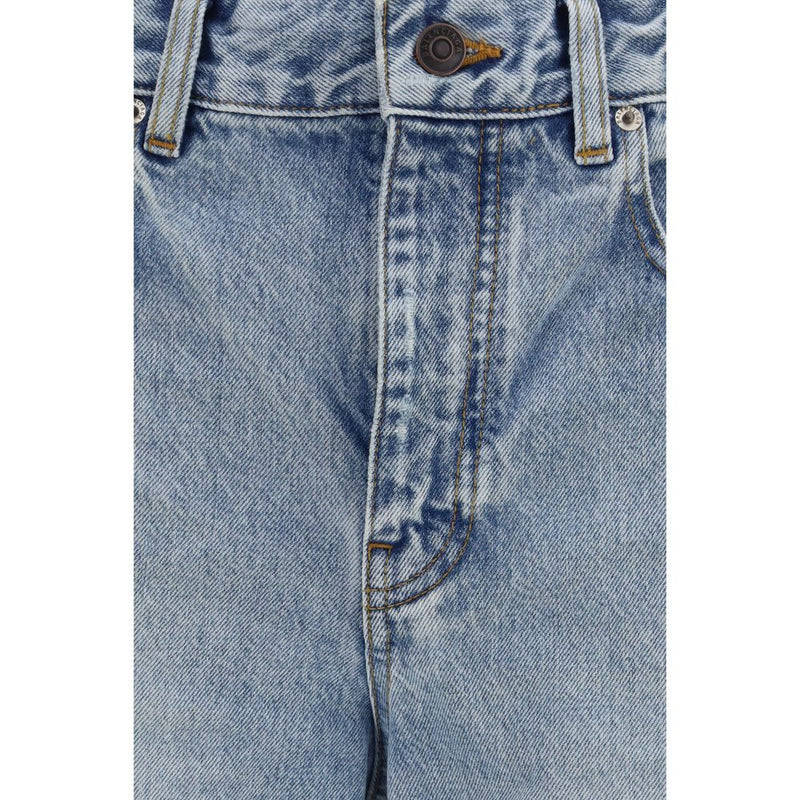 Jean court Balenciaga en coton bleu