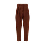 Fabiana Filippi Brown Cotton Casual Pants for Women