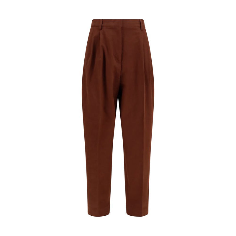 Fabiana Filippi Brown Cotton Casual Pants for Women