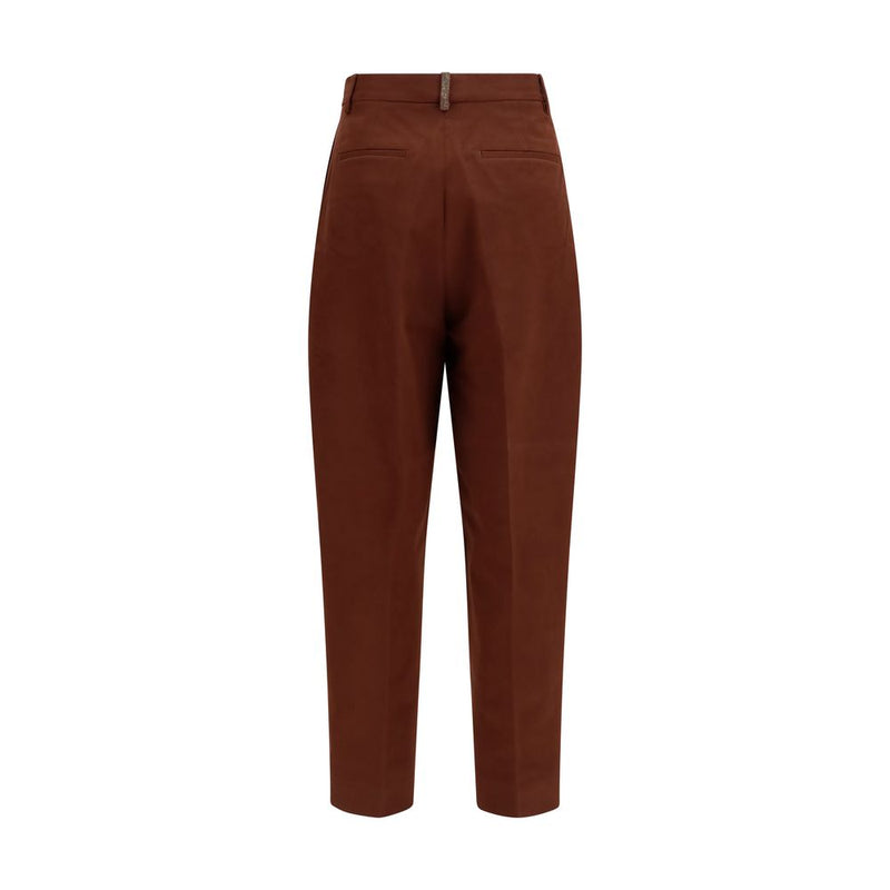 Fabiana Filippi Brown Cotton Casual Pants for Women