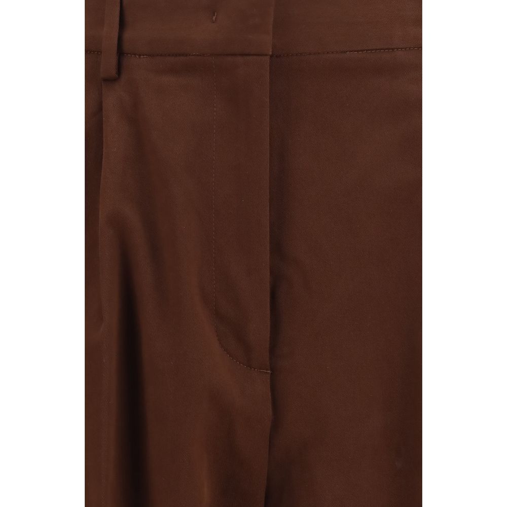 Fabiana Filippi Brown Cotton Casual Pants for Women