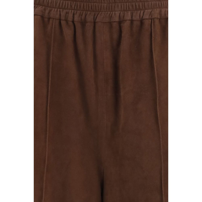Fabiana Filippi Brown Leather Casual Pants for Women