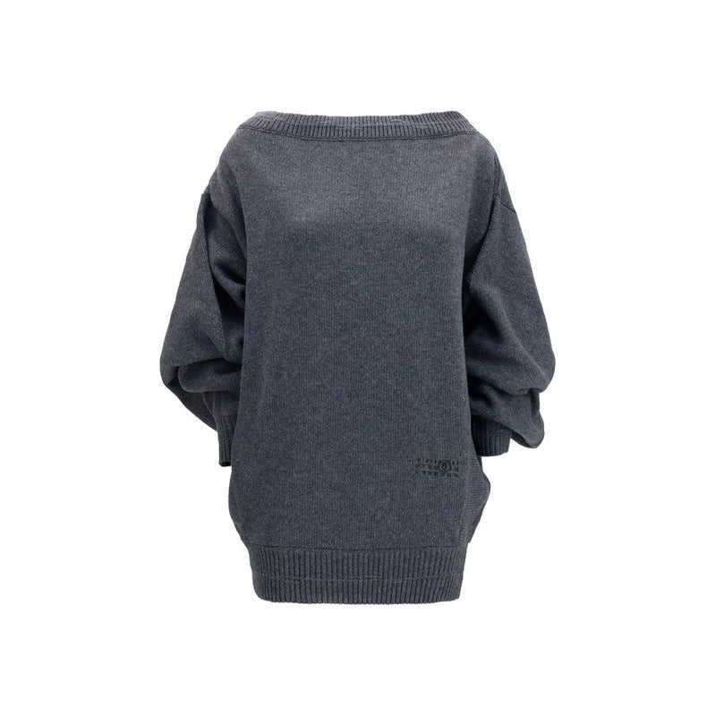 MM6 Gray Wool Oves Aries Casual Dress