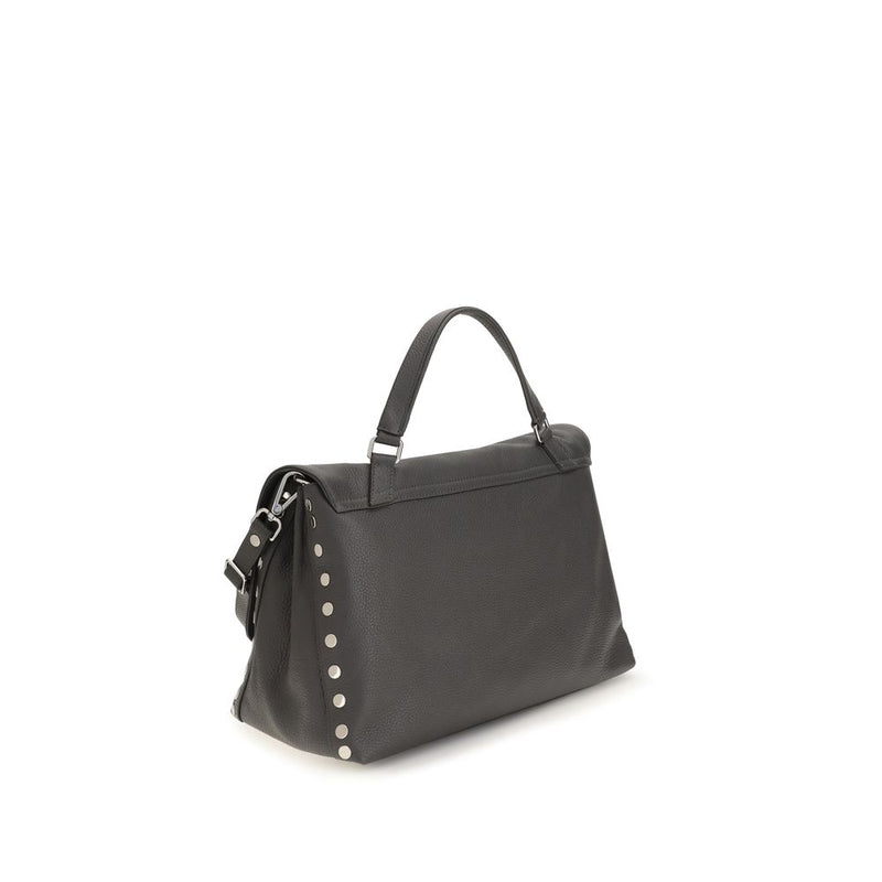 Sac à main Zanellato en cuir de veau gris Bos Taurus