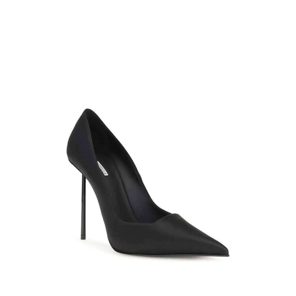 LE SILLA Black Calf Leather Bos Taurus High Heel Pumps
