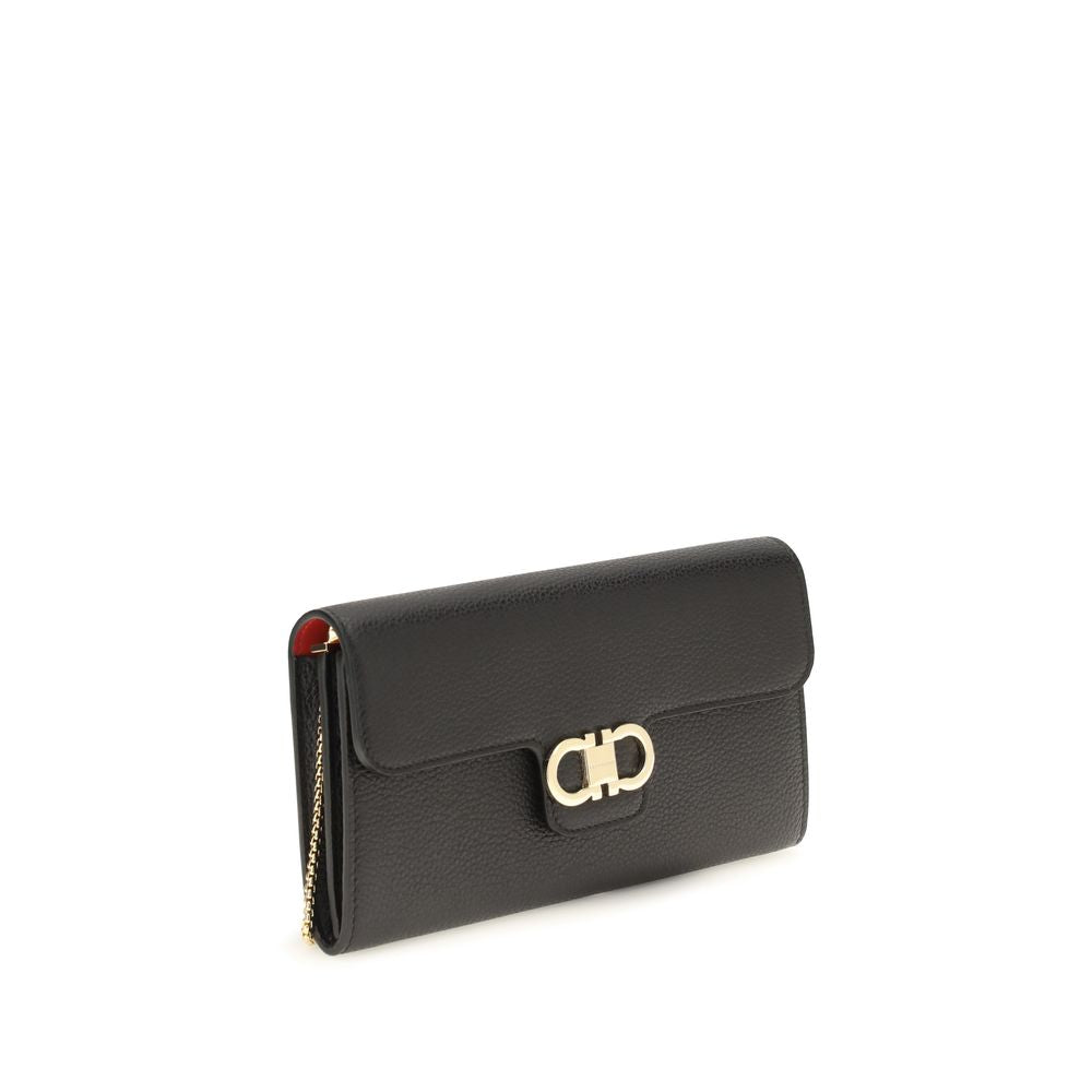 Portefeuille Ferragamo Bos Taurus en cuir de veau noir