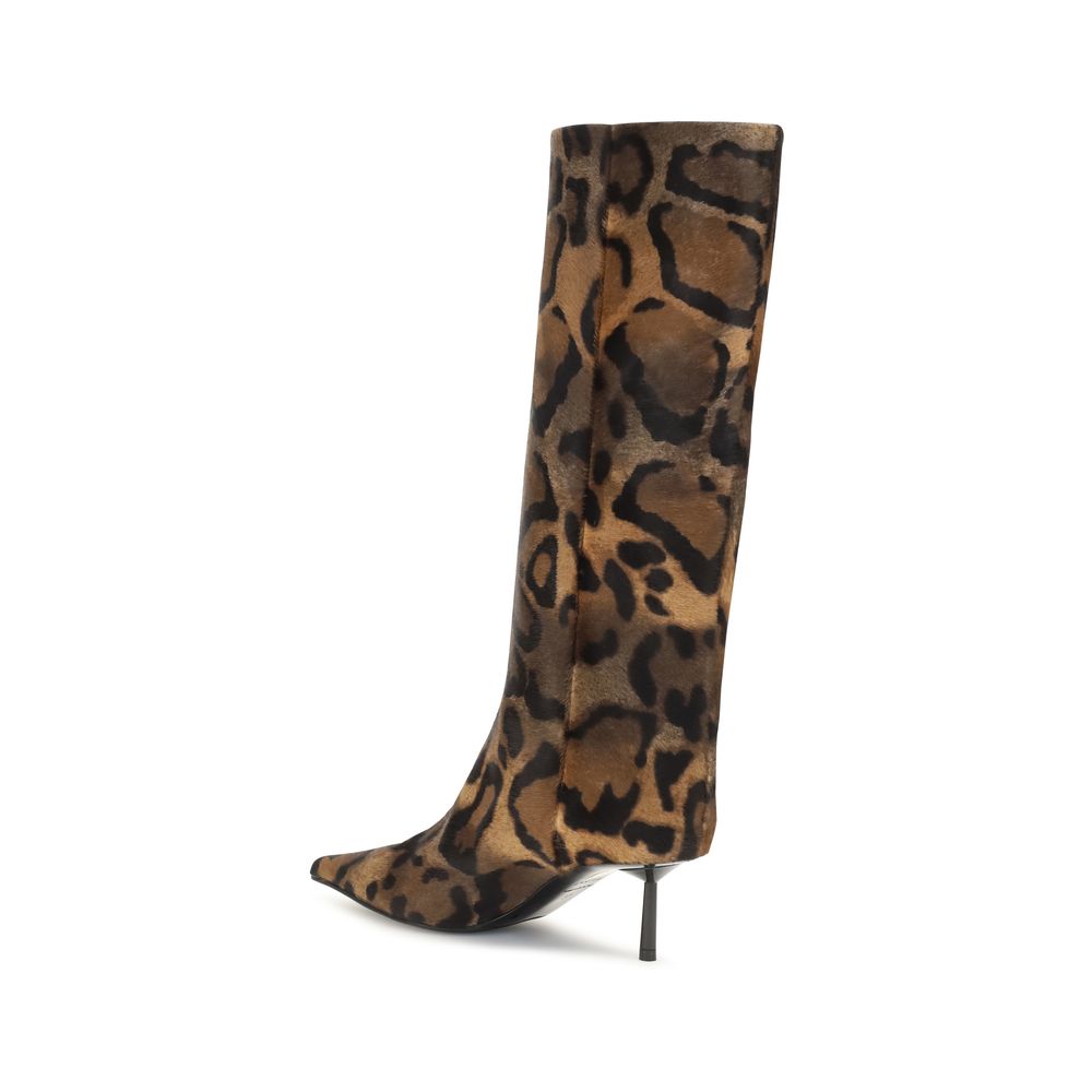 LE SILLA Brown Hair High Heel Boots - Bella Model