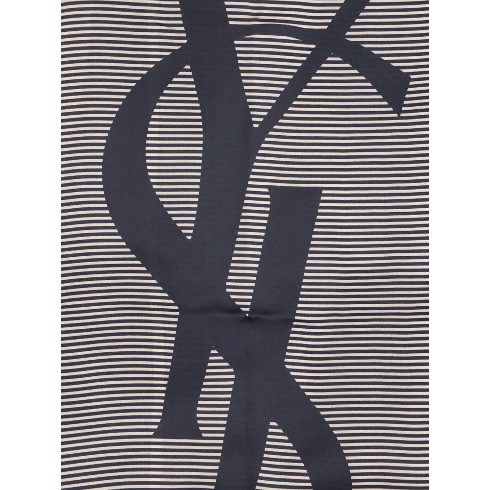 Foulard en soie bleu Saint Laurent