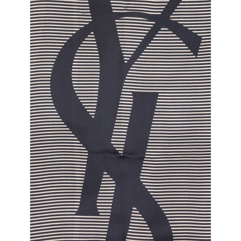 Foulard en soie bleu Saint Laurent
