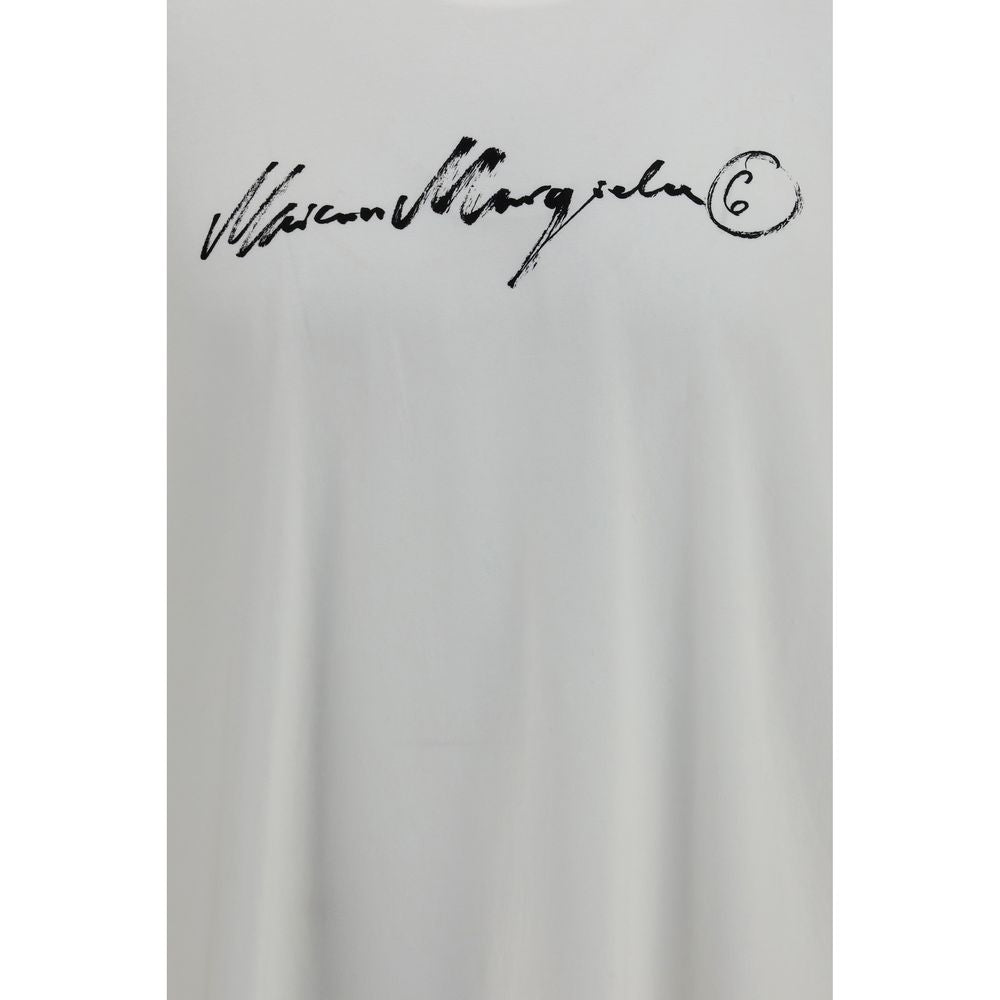 T-shirt en coton blanc MM6 - Style contemporain et délavé
