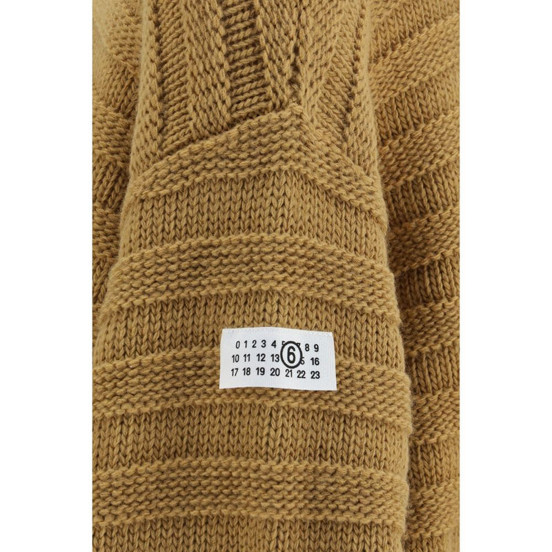 MM6 Beige Wool Oves Aries Turtleneck
