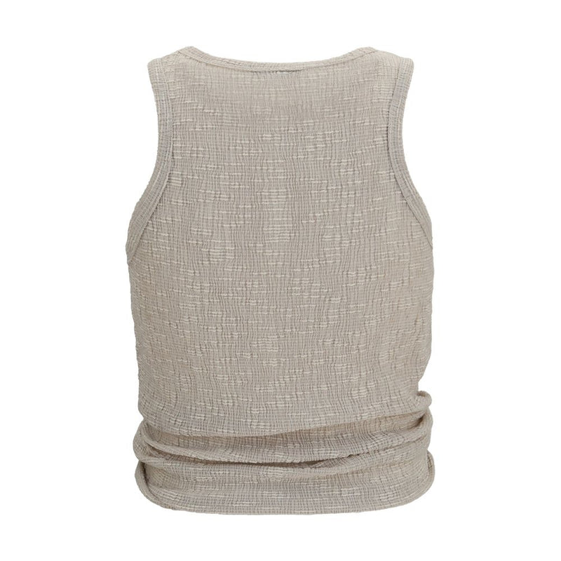 Magda Butrym Beige Lyocell Sleeveless T-Shirt for Women