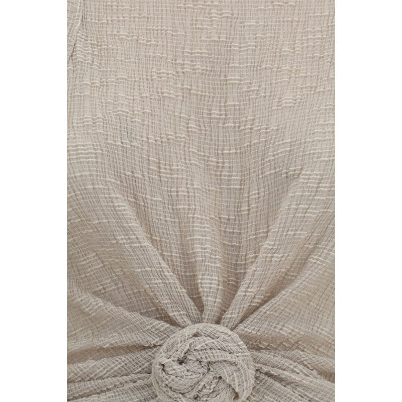 Magda Butrym Beige Lyocell Sleeveless T-Shirt for Women