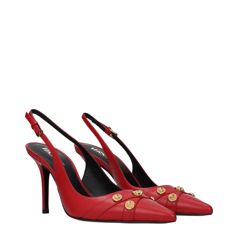Versace Red Leather High Heel Pumps for Women - Elevate Your Style