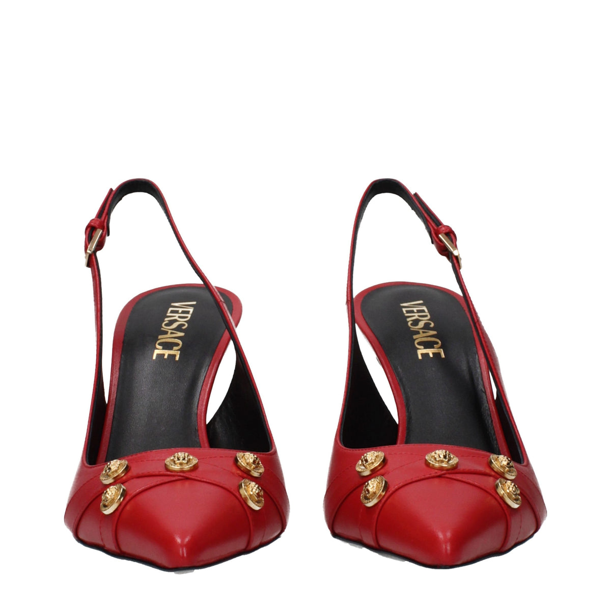 Versace Red Leather High Heel Pumps for Women - Elevate Your Style