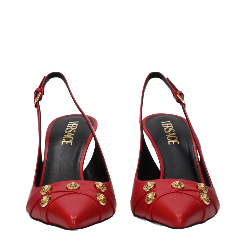 Versace Red Leather High Heel Pumps for Women - Elevate Your Style