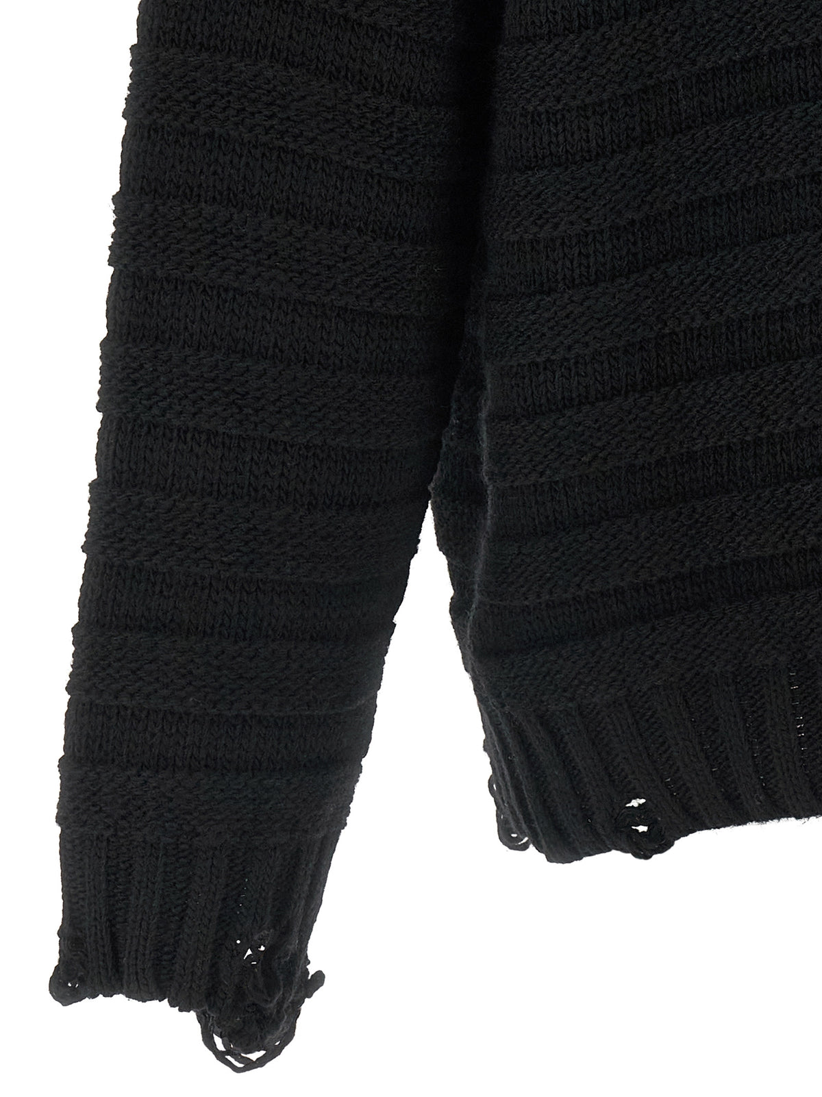 MM6 Maison Margiela Black Virgin Wool Cardigan - Stylish & Chic