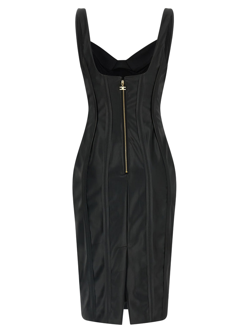 Robe midi Elisabetta Franchi en viscose noire