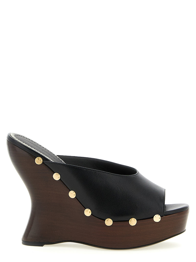 Magda Butrym Black Calfskin Wedge Sandals for Women