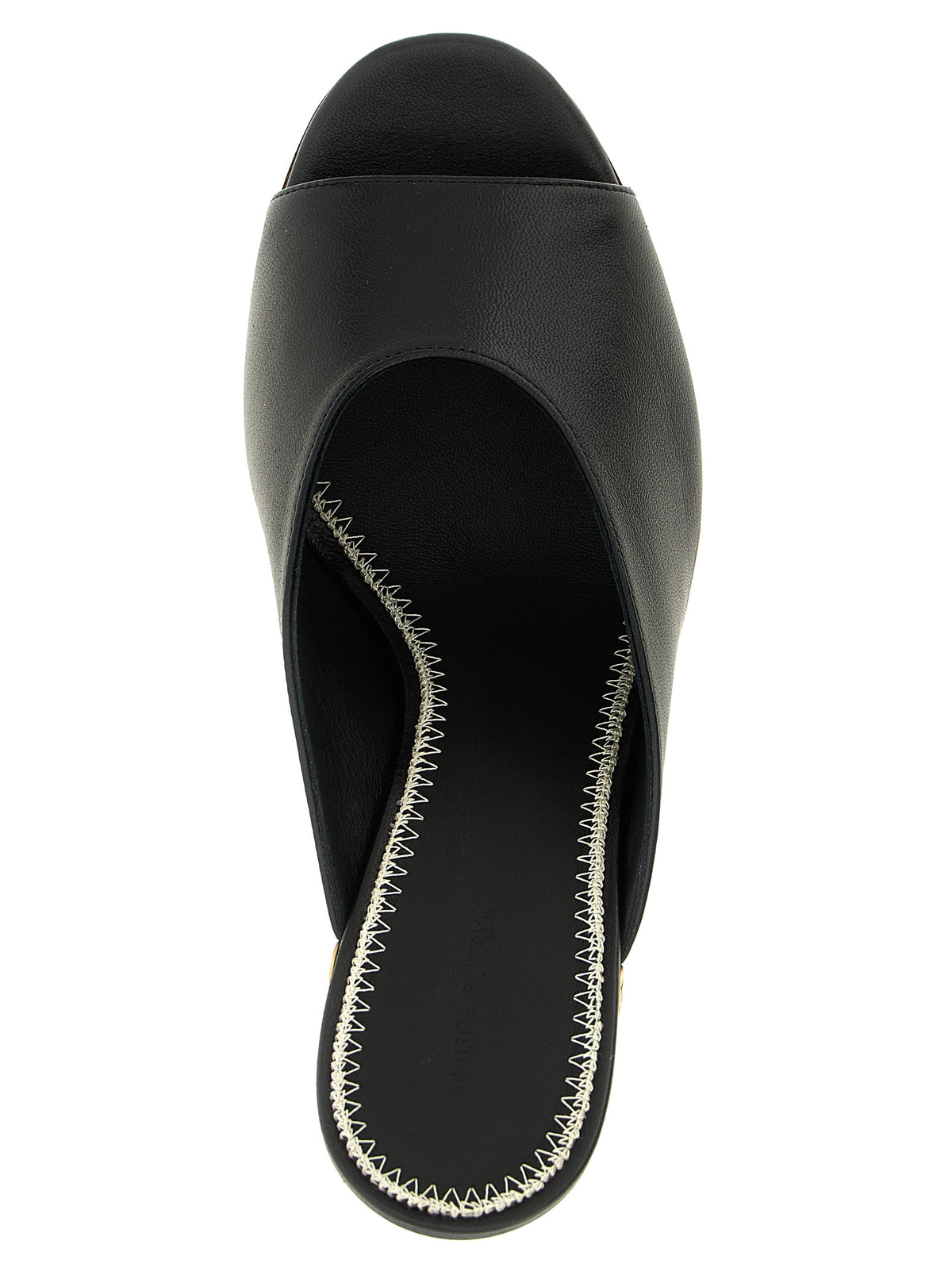 Magda Butrym Black Calfskin Wedge Sandals for Women