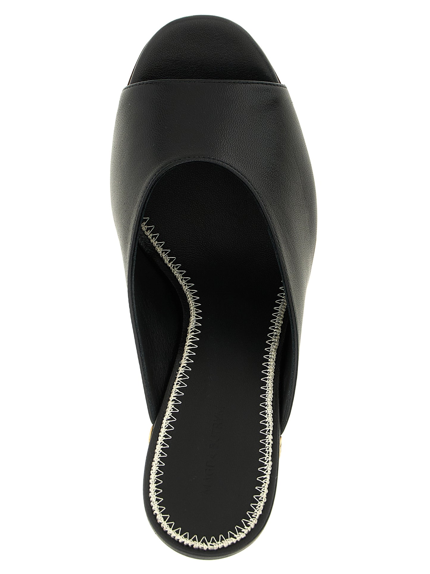 Magda Butrym Black Calfskin Wedge Sandals
