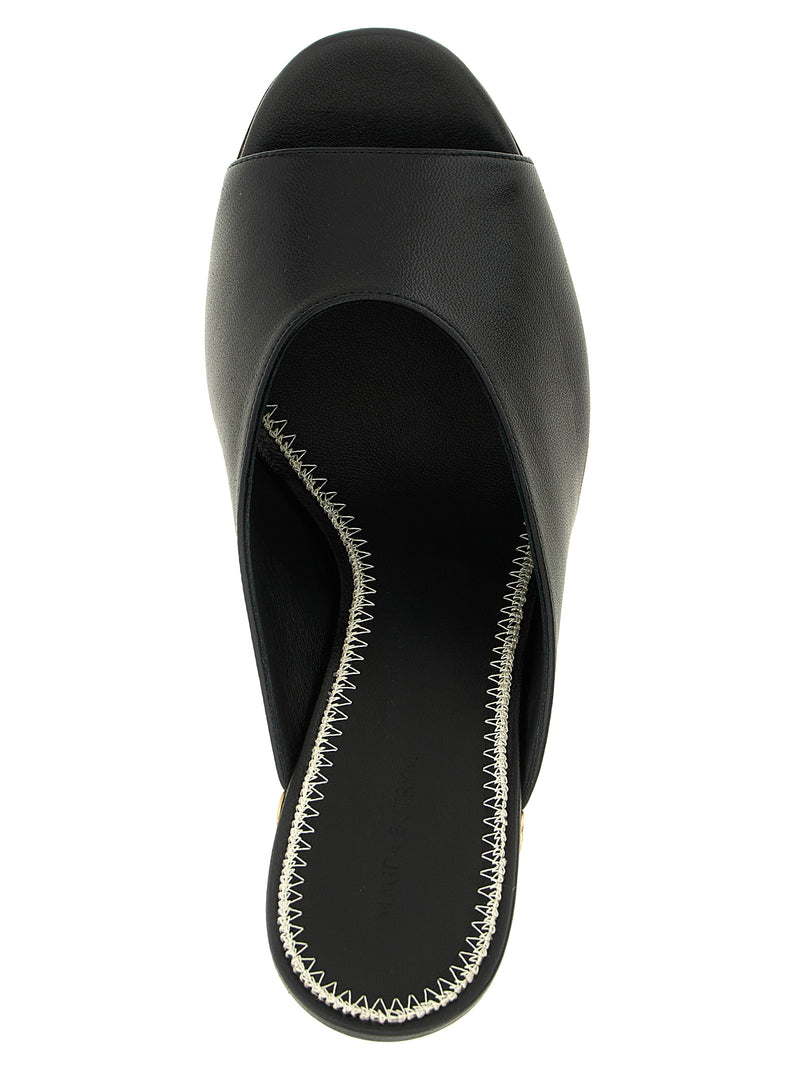 Magda Butrym Black Calfskin Wedge Sandals for Women