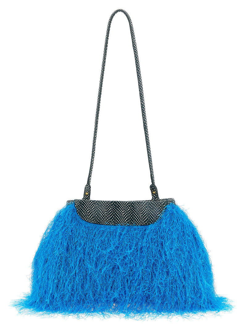 Dries Van Noten Blue Polyester Clutch Bag