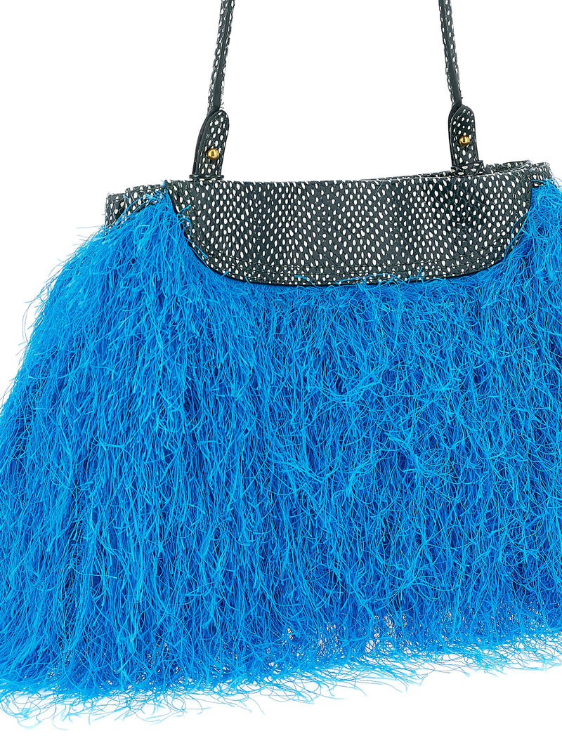 Dries Van Noten Blue Polyester Clutch Bag