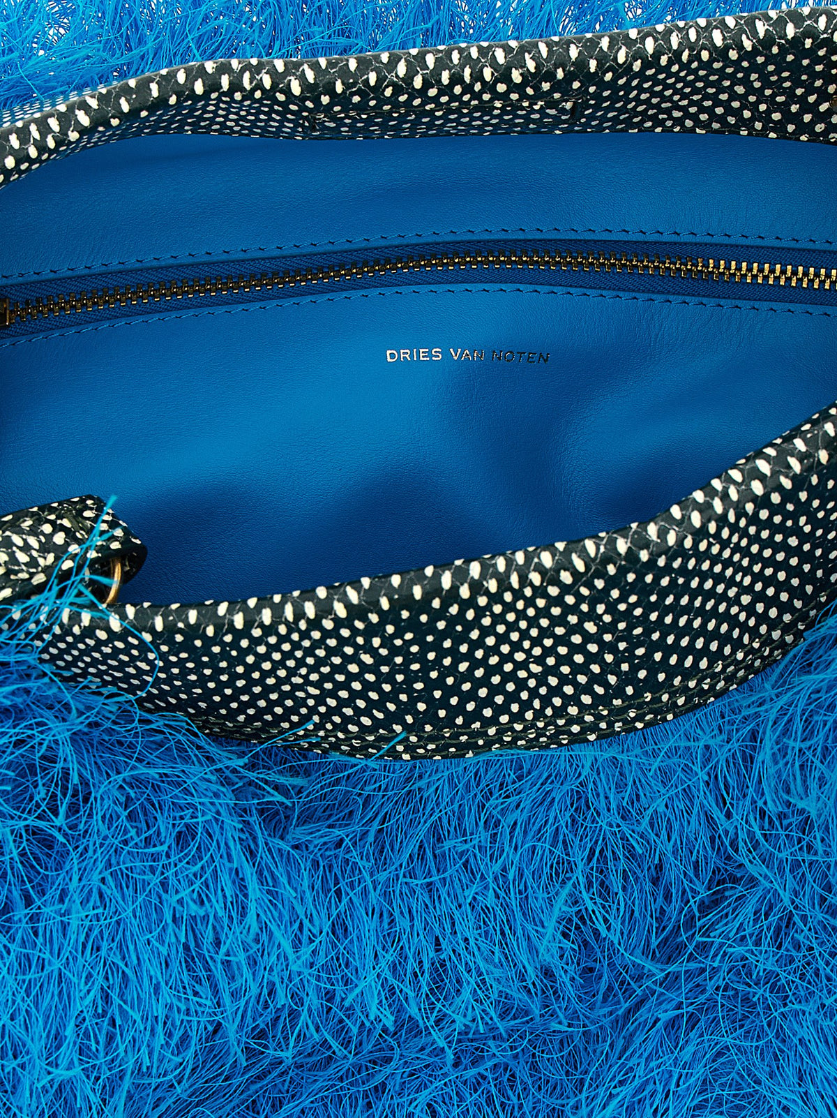 Dries Van Noten Clutch Bag en Polyester Bleu