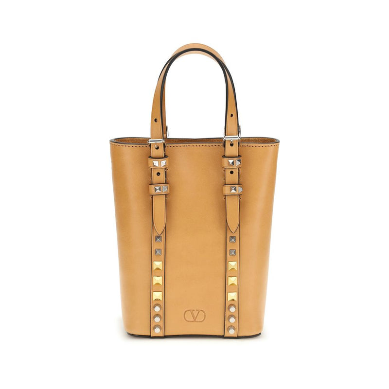 Valentino Garavani Beige Calf Leather Bos Taurus Shoulder Bag