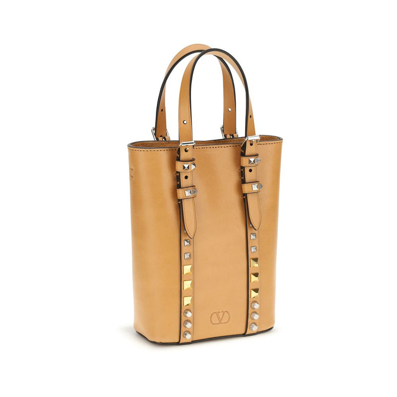 Valentino Garavani Beige Calf Leather Bos Taurus Shoulder Bag