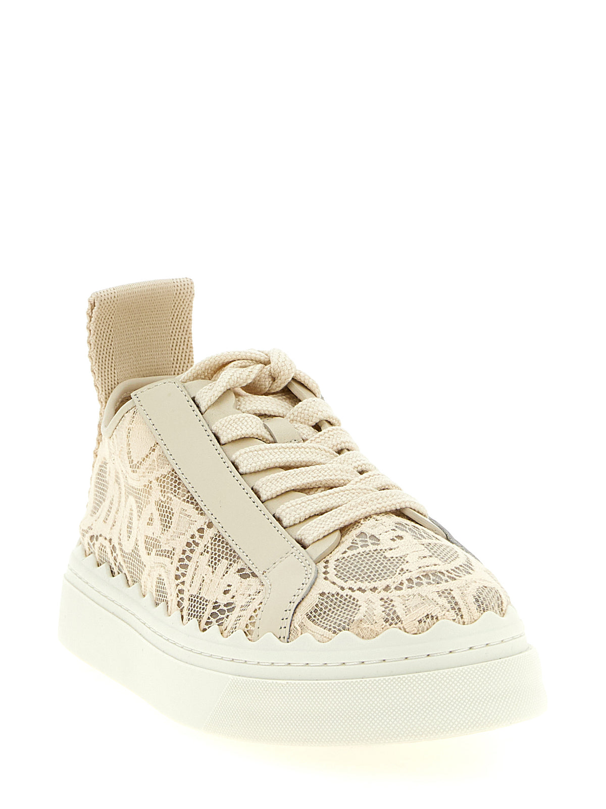 Chloé Lauren Beige Polyamide Low Top Sneakers