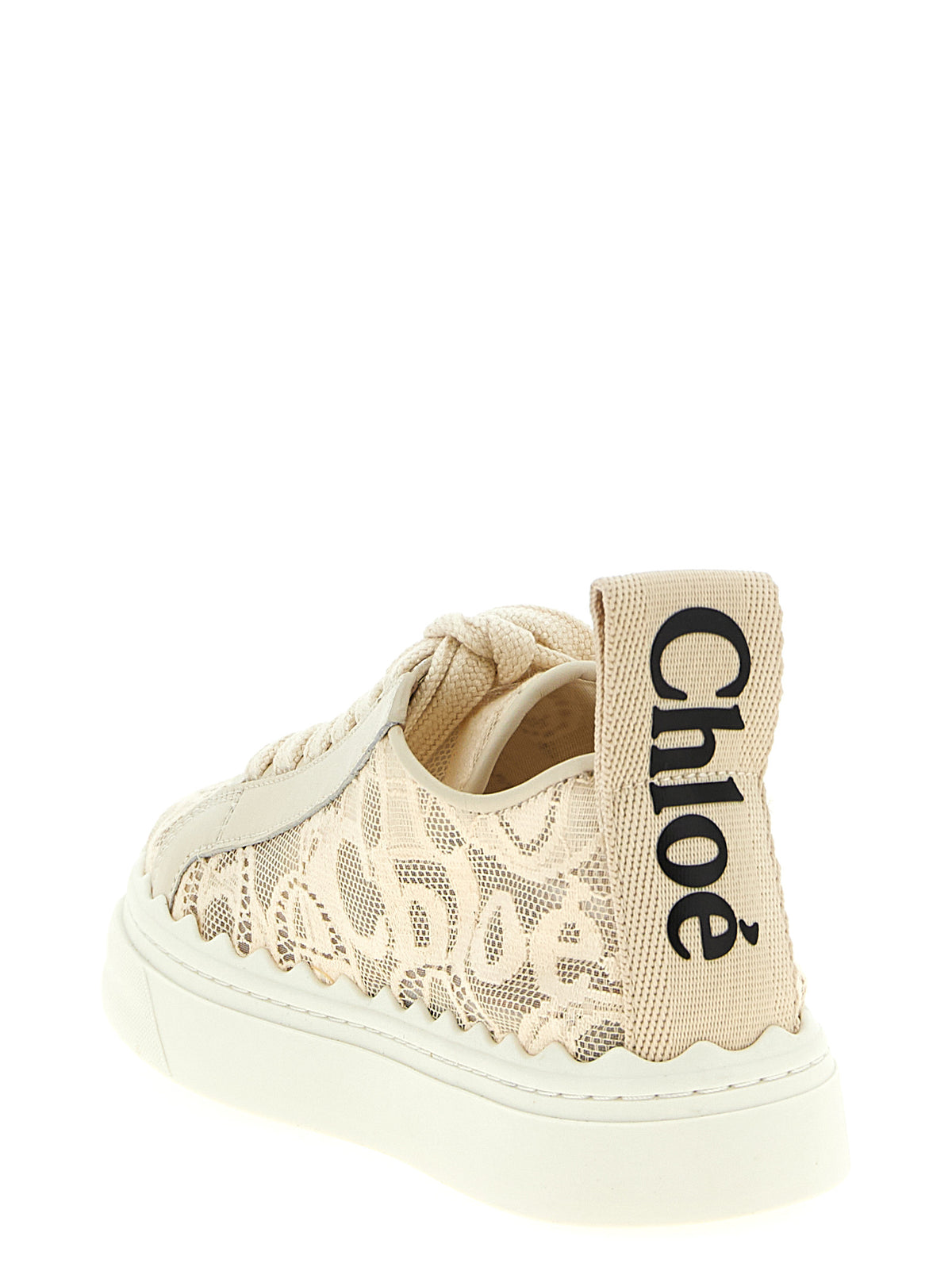 Chloé Lauren Beige Polyamide Low Top Sneakers