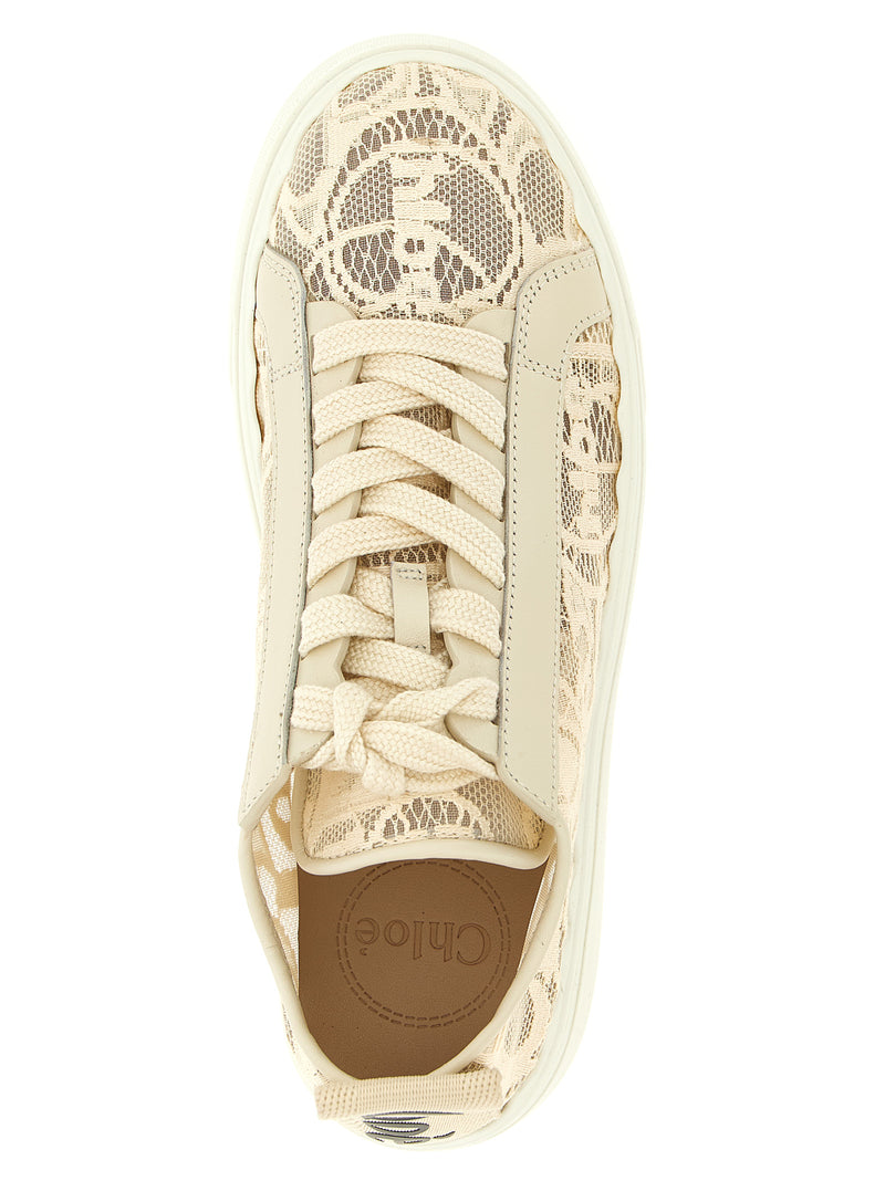 Chloé Lauren Beige Polyamide Low Top Sneakers