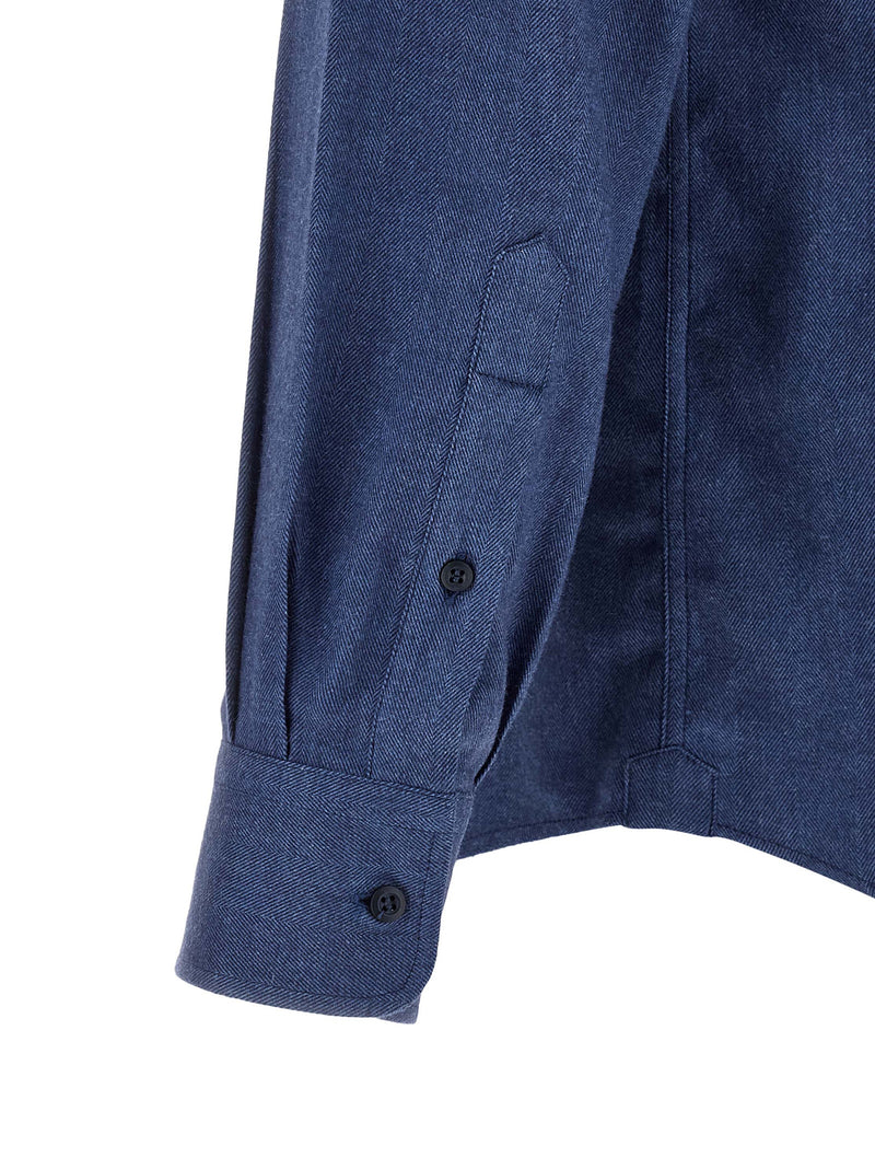 Chemisier en coton bleu Brunello Cucinelli