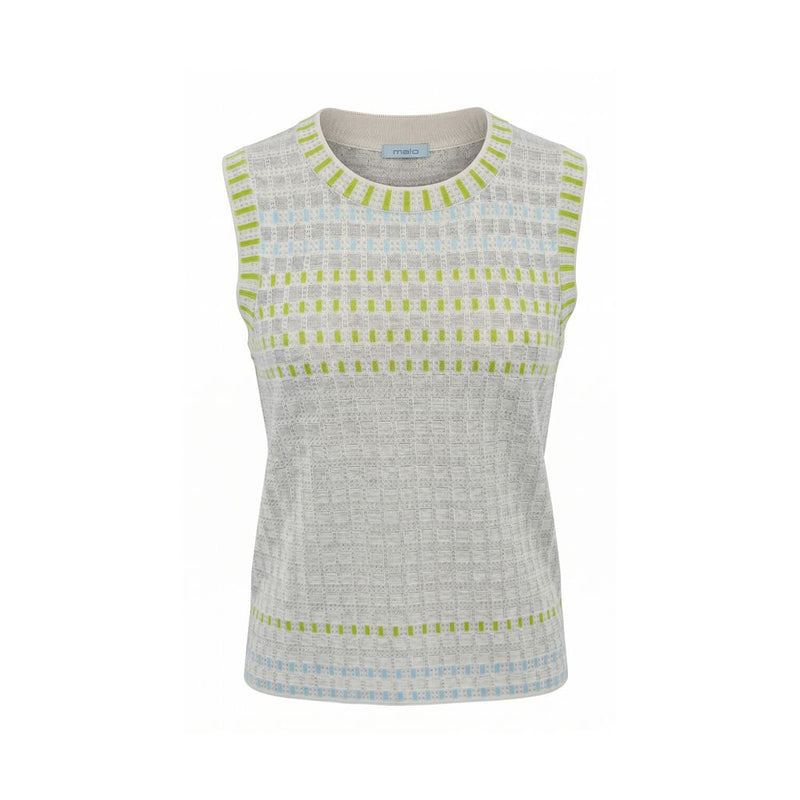 Malo Grey Silk Women Sweater - Sleeveless Knit Top