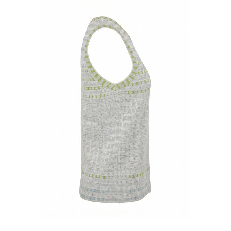 Malo Grey Silk Women Sweater - Sleeveless Knit Top