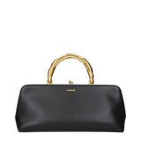 Sac à main en cuir noir Jil Sander