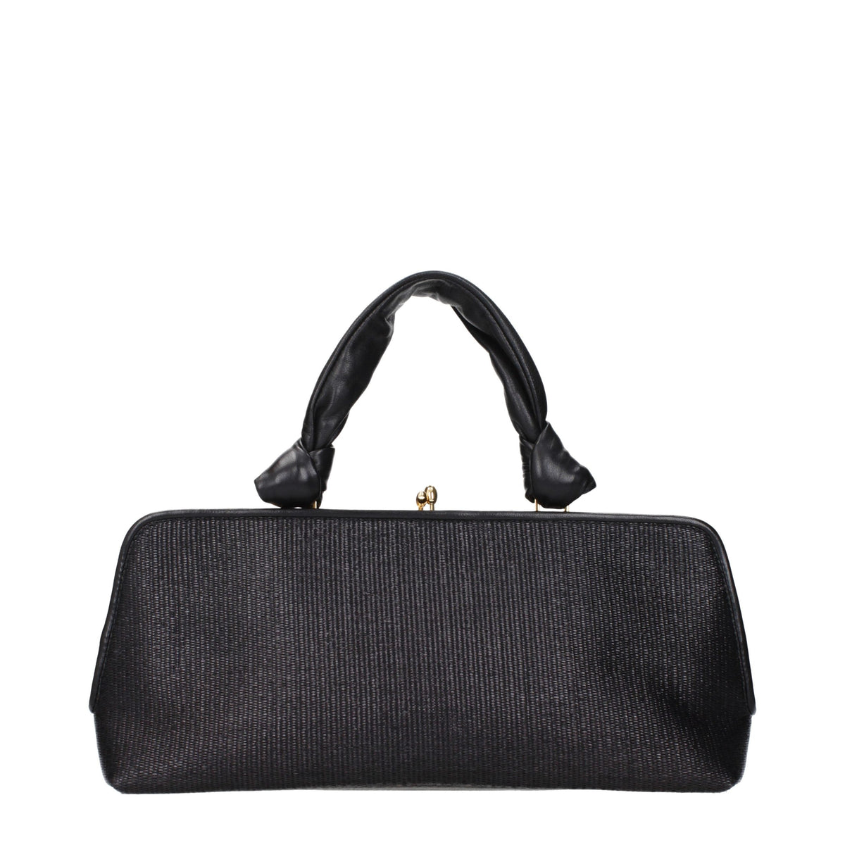 Sac à main Jil Sander en raphia noir