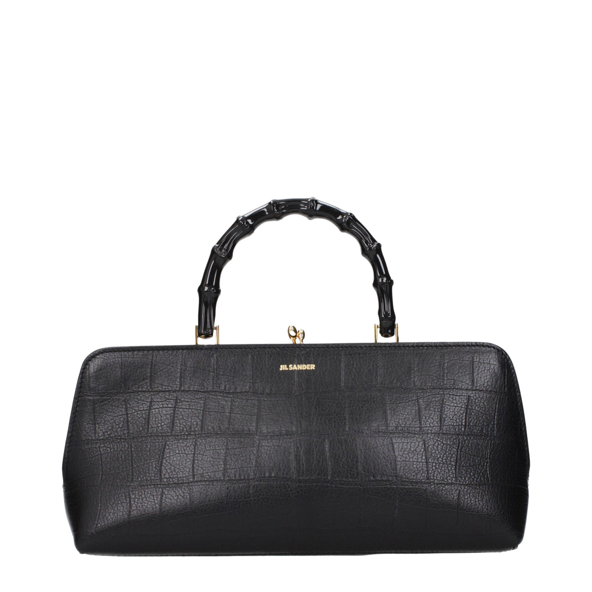 Sac à main en cuir noir Jil Sander