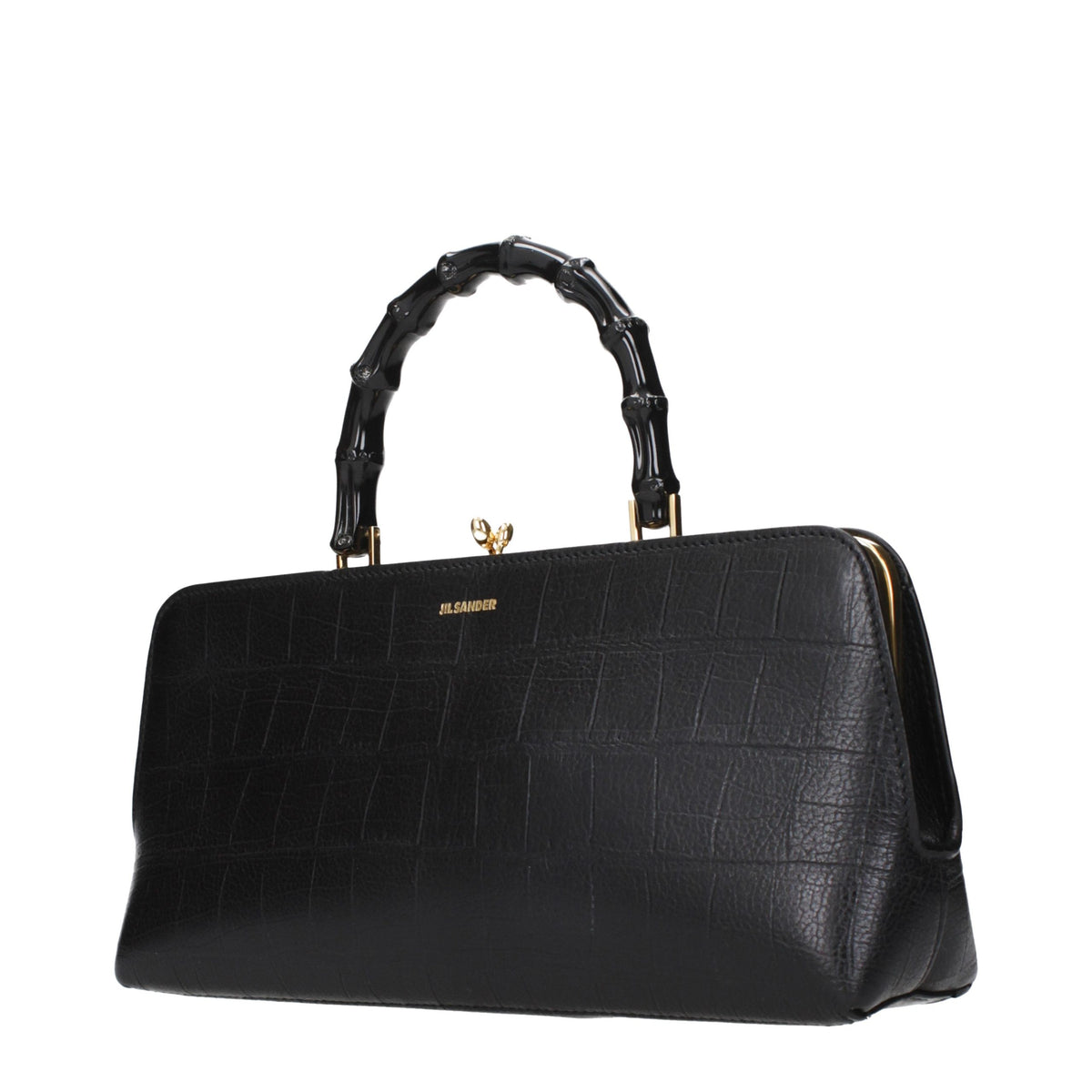 Sac à main en cuir noir Jil Sander