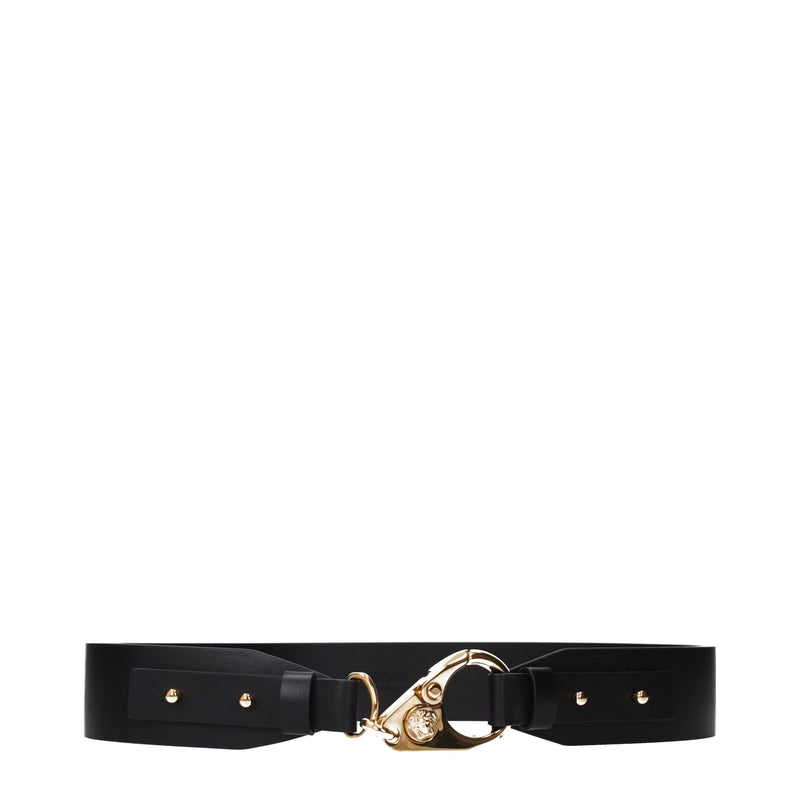 Versace Black Leather Regular Belt - Timeless Elegance