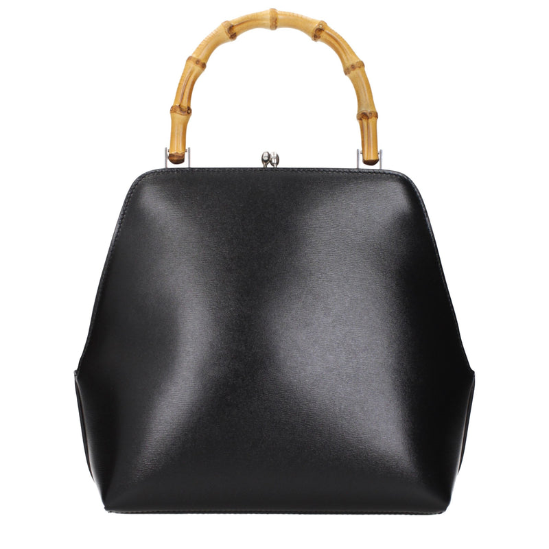 Sac à main en cuir noir Jil Sander