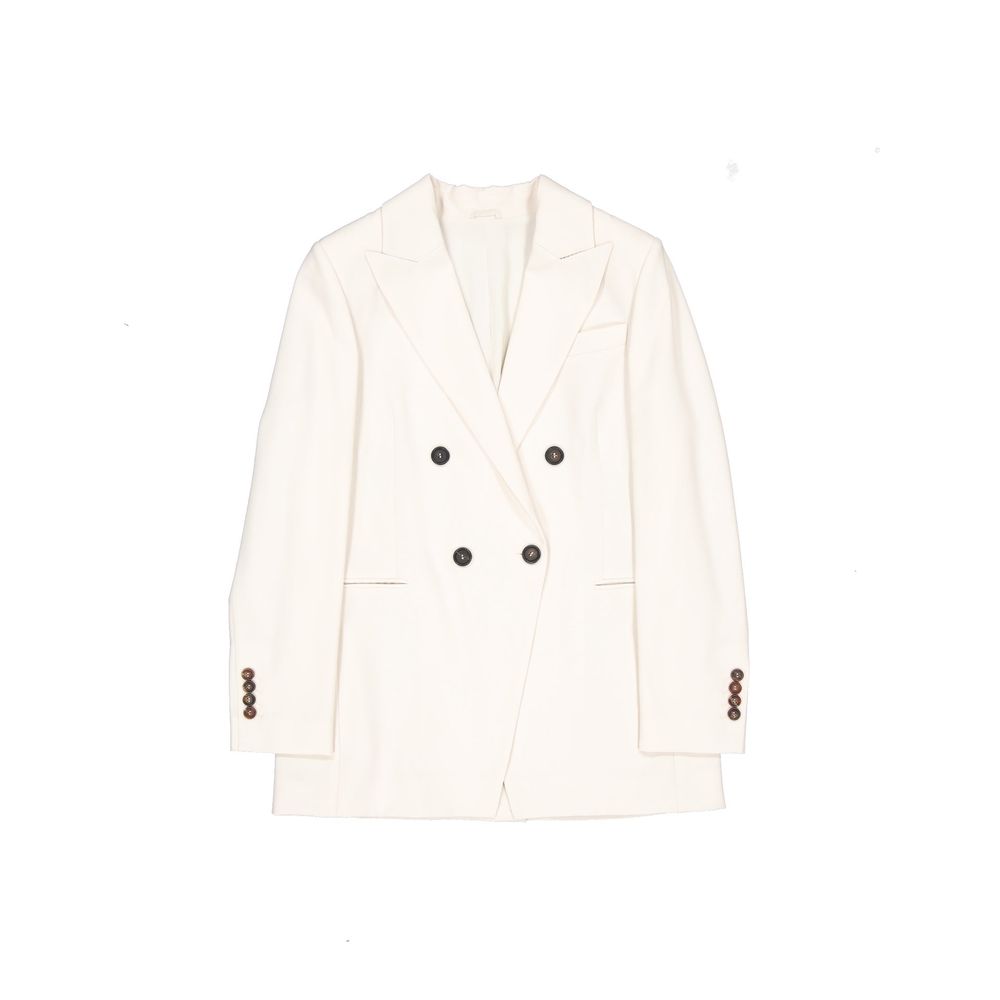 Brunello Cucinelli White Virgin Wool Blazer for Women