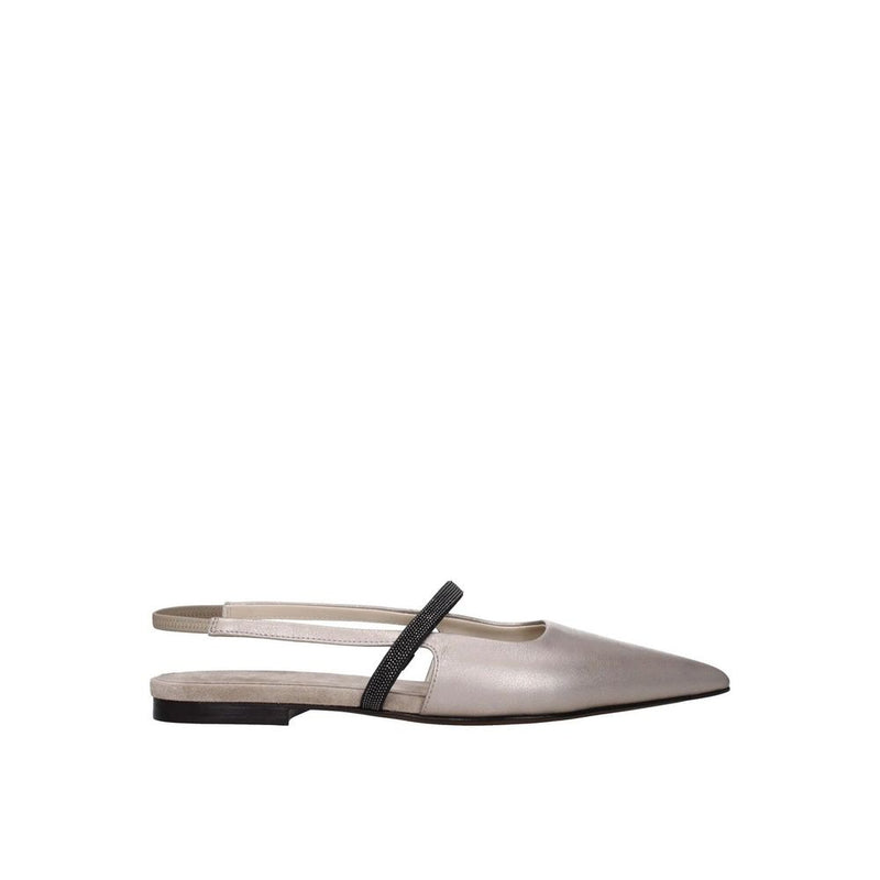 Brunello Cucinelli Beige Leather Mules for Women