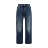 7FOR Blue Cotton Straight-Leg Jeans
