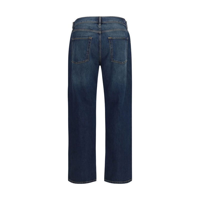7FOR Blue Cotton Straight-Leg Jeans for Men