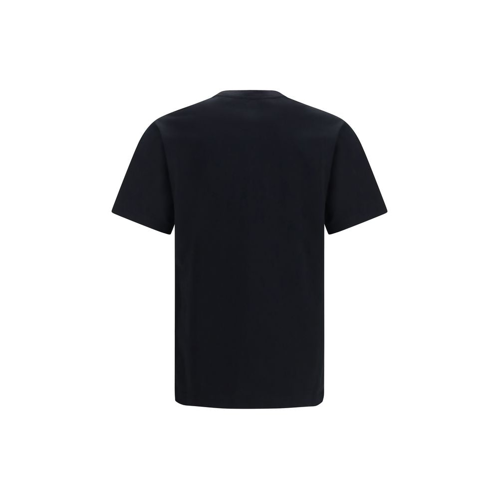 Burberry Black Cotton T-Shirt with Embroidered Logo